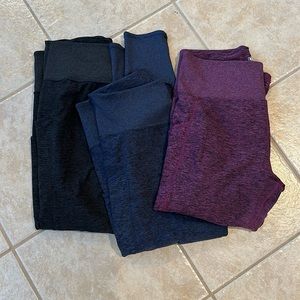 Set of 3 brushed leggings with pockets